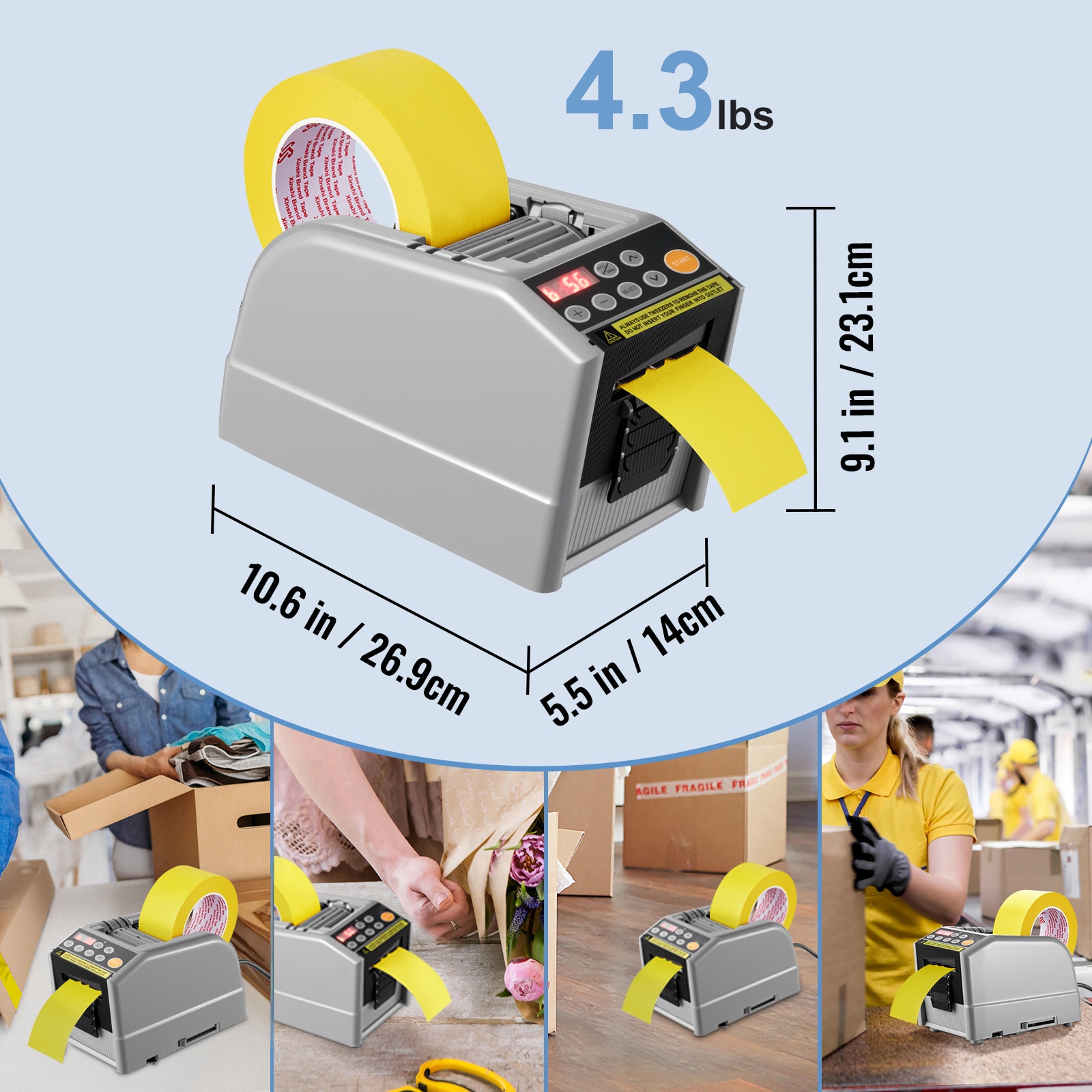 Automatic Electric Tape Dispenser And Cutter For Packaging Tape_voghion.com